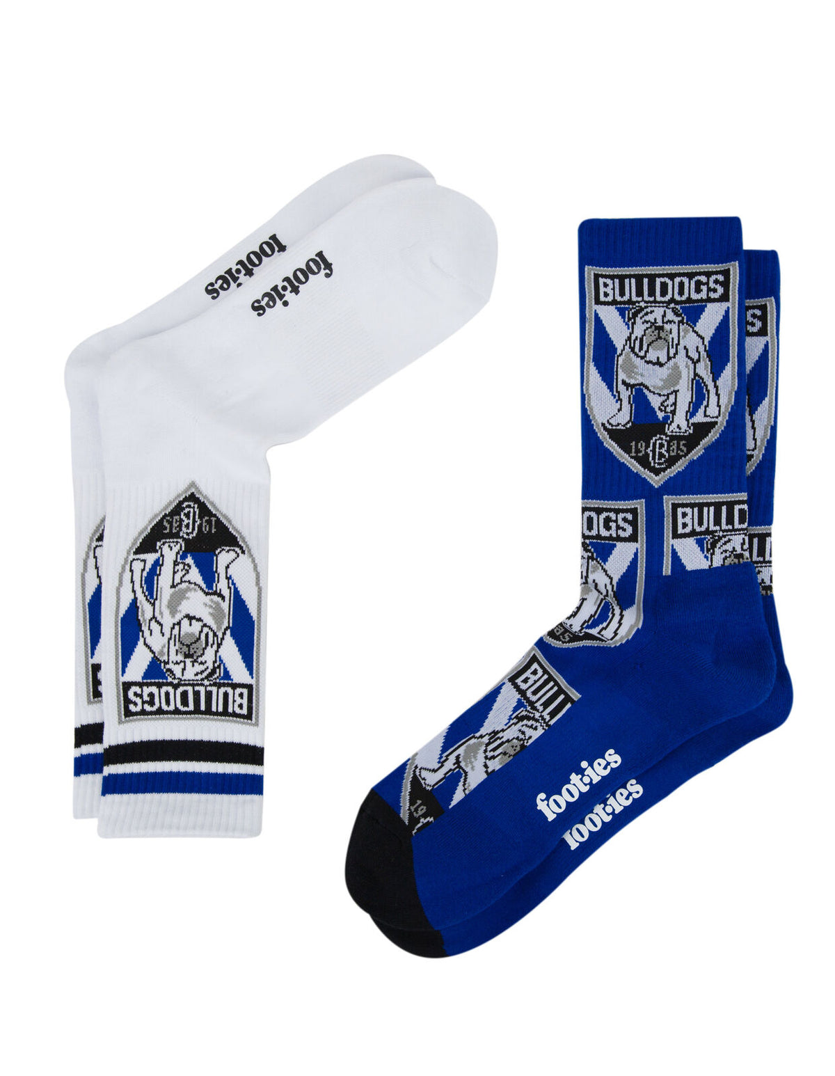 Canterbury Bankstown Bulldogs NRL 2 Pack Team Logo Sneaker Socks!