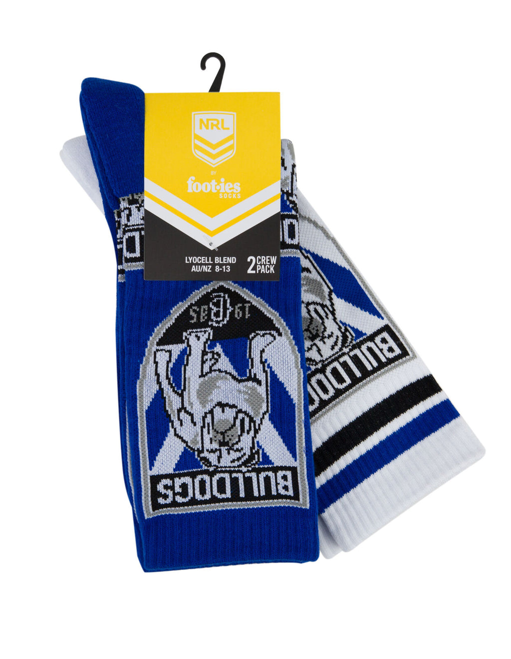 Canterbury Bankstown Bulldogs NRL 2 Pack Team Logo Sneaker Socks!
