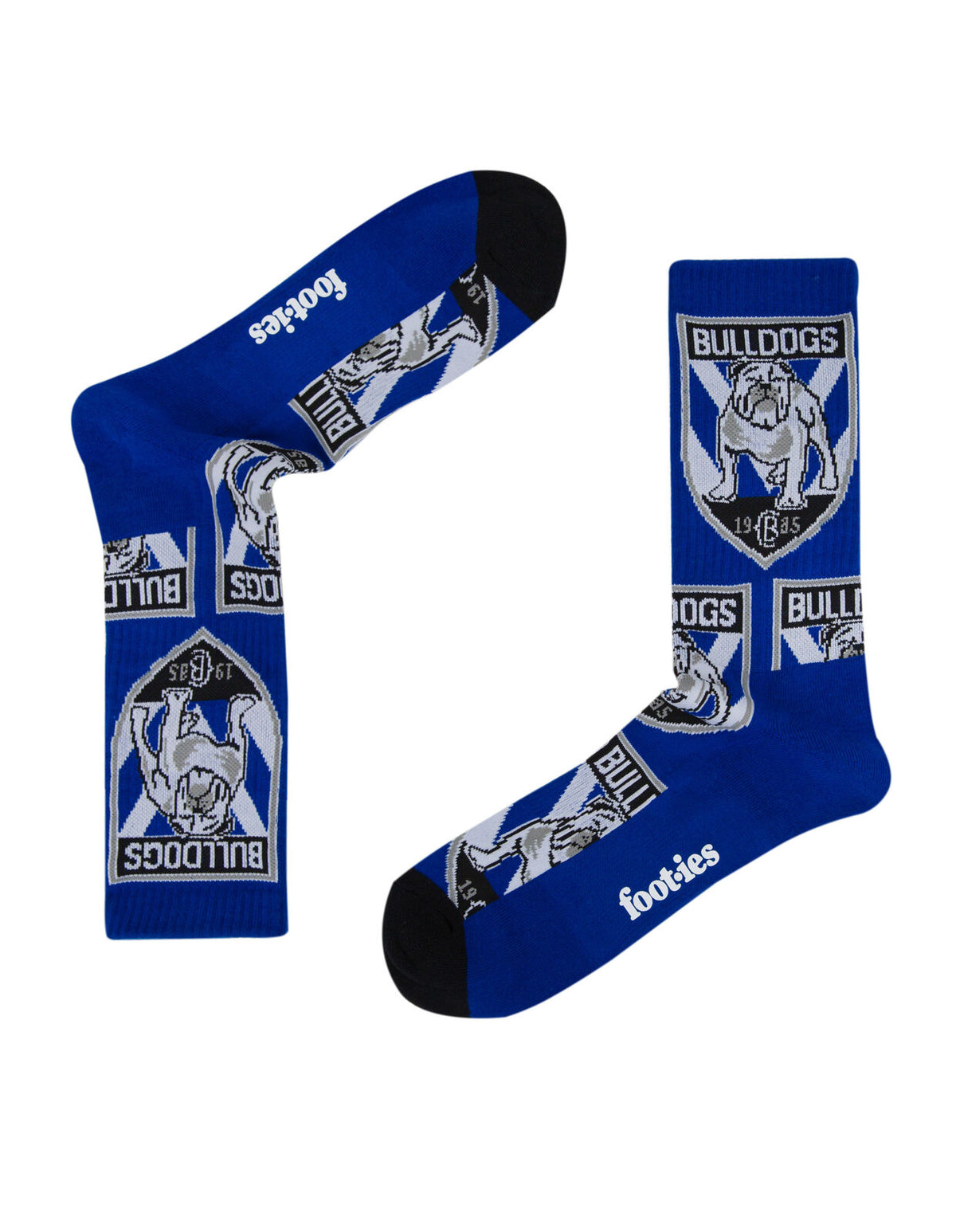 Canterbury Bankstown Bulldogs NRL 2 Pack Team Logo Sneaker Socks!