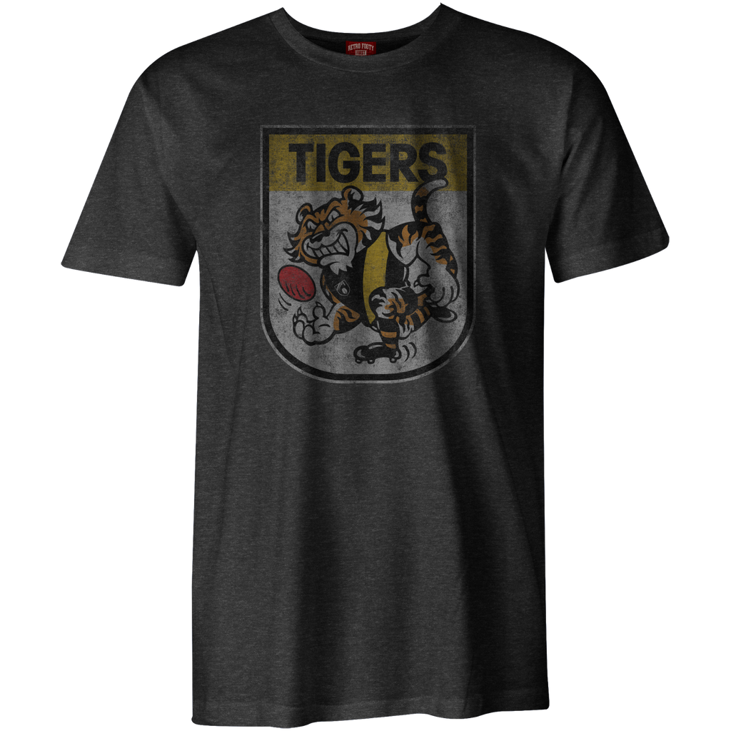 Richmond Tigers AFL Distressed 90's Retro Logo T Shirt Sizes S-3XL!