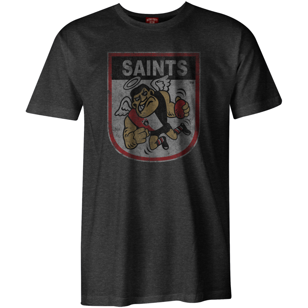 St Kilda Saints AFL Distressed 90's Retro Logo T Shirt Sizes S-3XL!