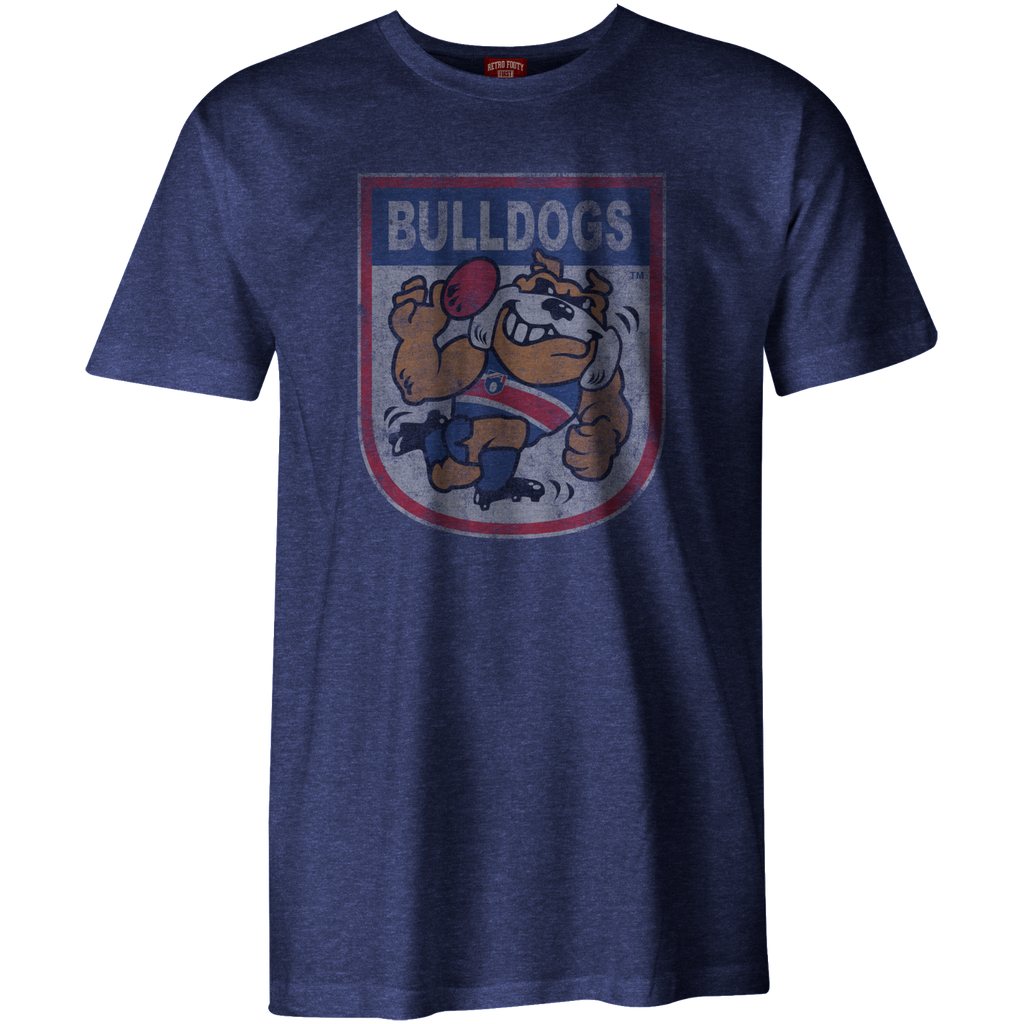 Footscray Bulldogs AFL Distressed 90's Retro Logo T Shirt Sizes S-3XL!
