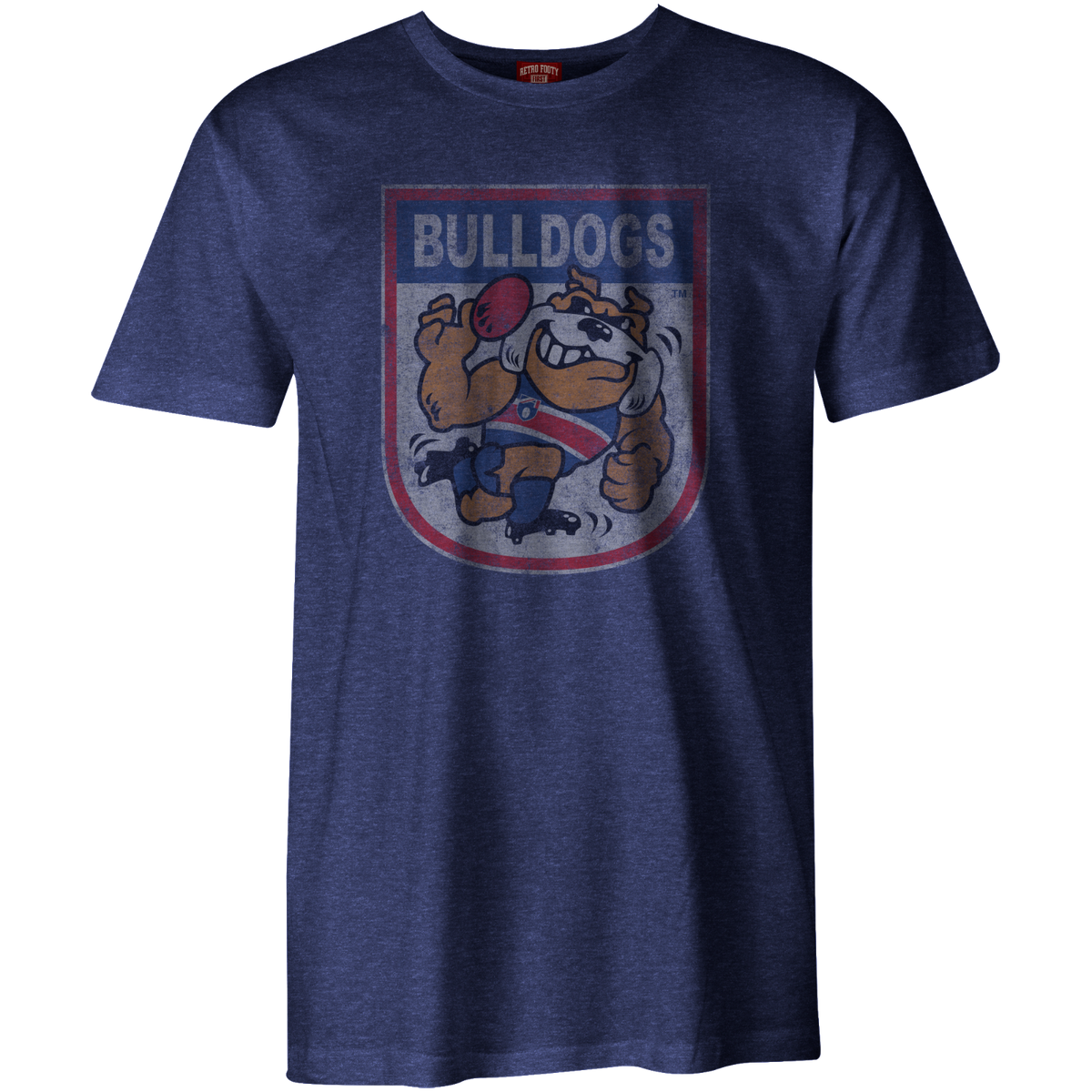 Footscray Bulldogs AFL Distressed 90's Retro Logo T Shirt Sizes S-3XL!