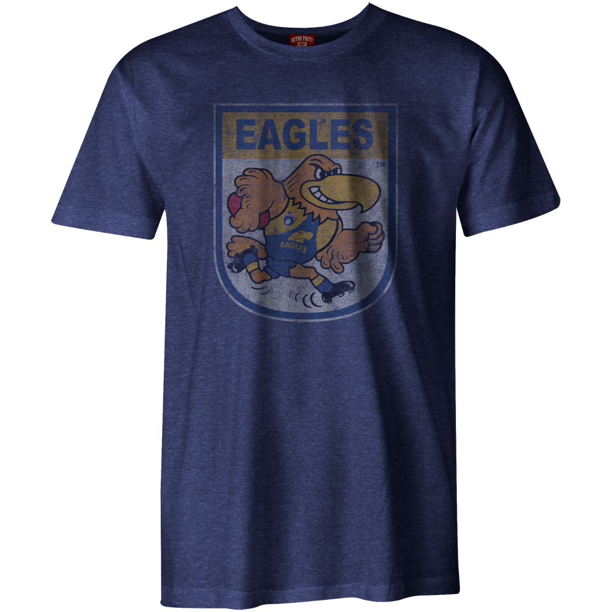 West Coast Eagles AFL Distressed 90's Retro Logo T Shirt Sizes S-3XL!