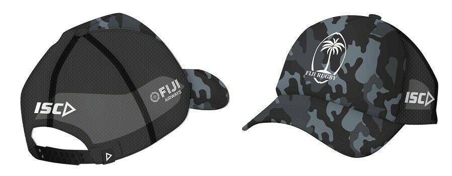 Fiji Rugby Union ISC Black Players Truckers Camo Hat/Cap! Flying Fijians! T8