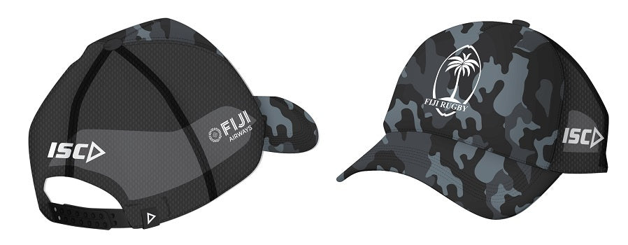 Fiji Rugby Union ISC Black Players Truckers Camo Hat/Cap! Flying Fijians! T8