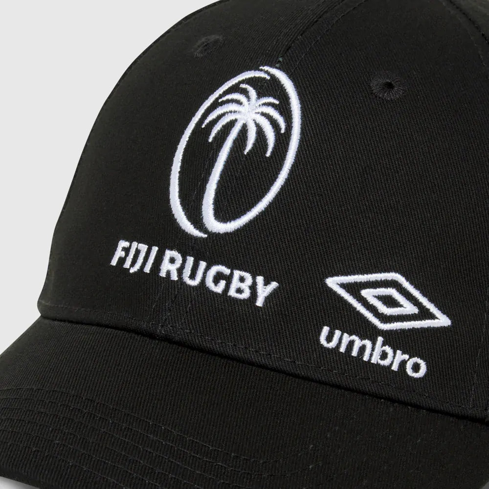 Fiji Rugby Union 2025 Umbro Players Black Media Cap!