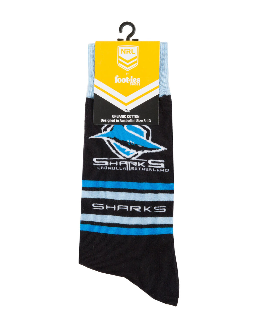 Cronulla Sharks NRL Cotton Striped Socks Adults Sizes M/L!