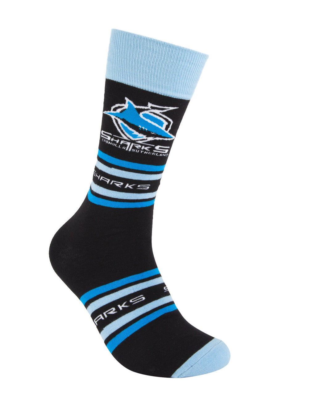 Cronulla Sharks NRL Cotton Striped Socks Adults Sizes M/L!