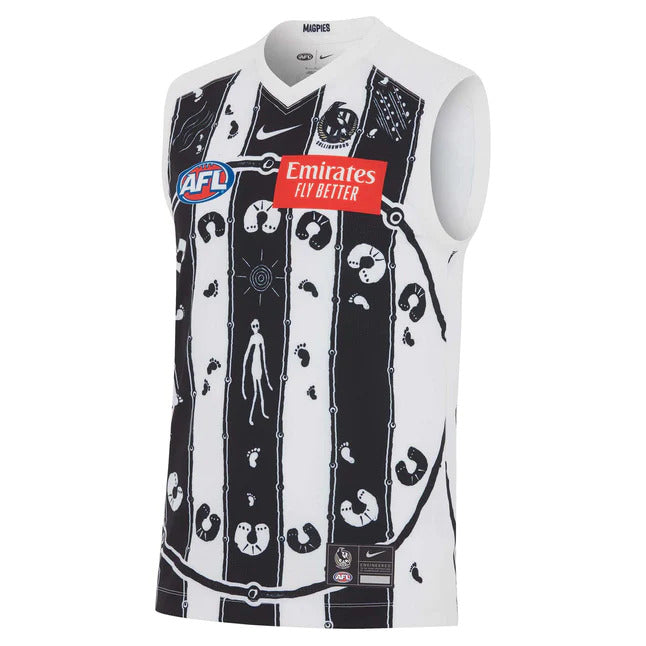 Collingwood Magpies AFL Indigenous Guernsey Sizes S-3XL! T4