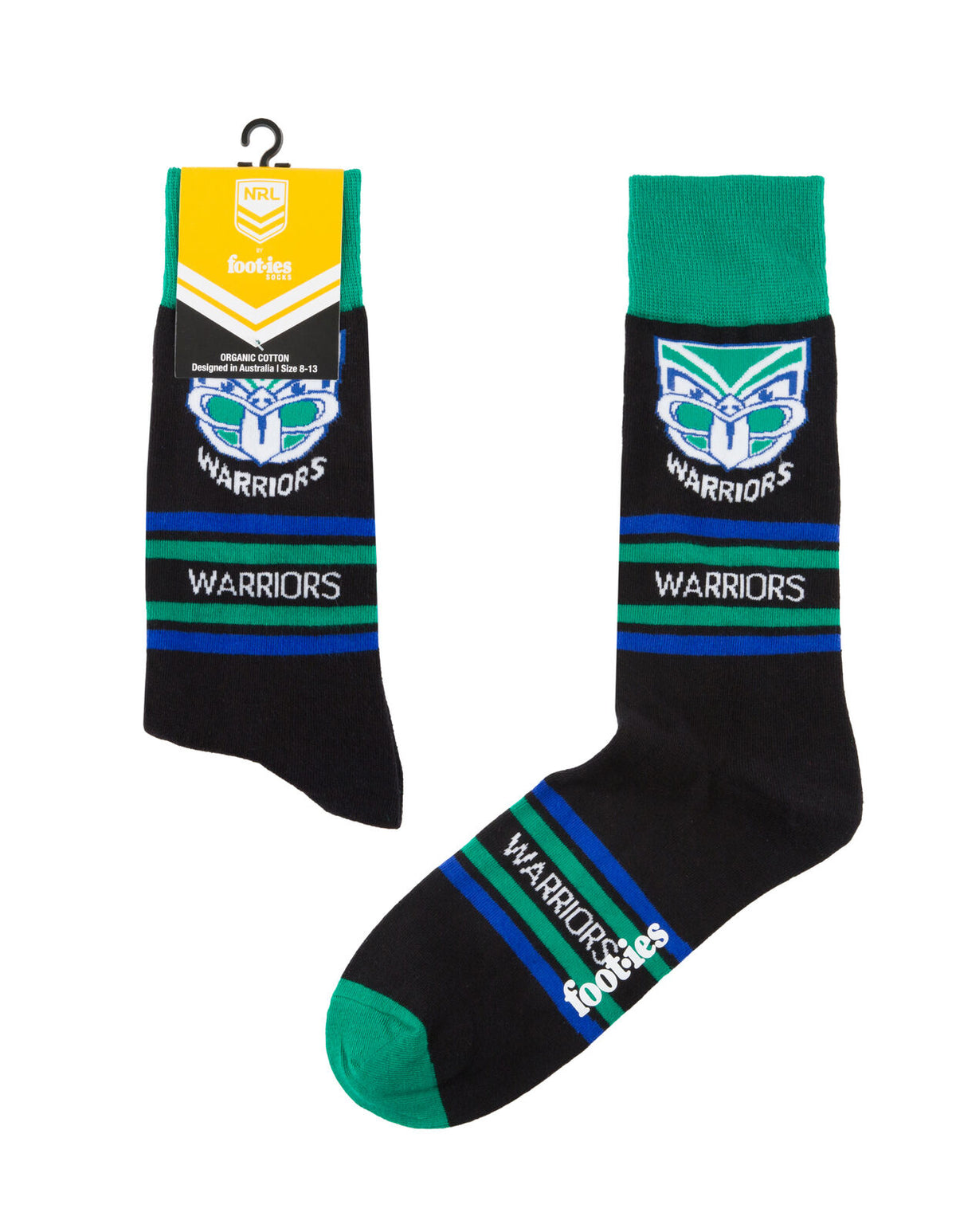 New Zealand Warriors NRL Cotton Striped Socks Adults Sizes M/L!