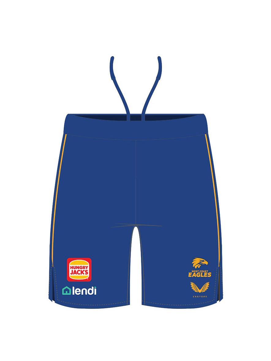 West Coast Eagles AFL Castore Players Training Shorts Royal Size S-5XL! T1