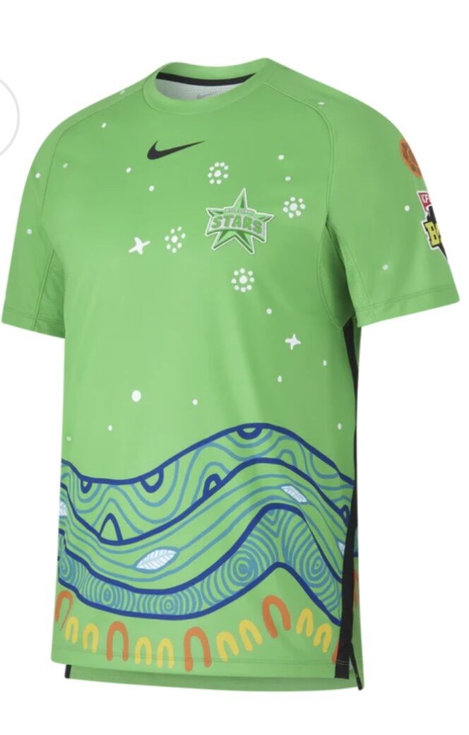 Melbourne Stars Big Bash BBL Cricket Nike Indigenous Jersey Sizes S-3XL!