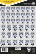 Canterbury Bulldogs Official NRL A4 Gang Team Logo Decal Sheets!