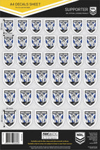 Canterbury Bulldogs Official NRL A4 Gang Team Logo Decal Sheets!