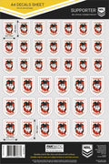 St George Dragons Official NRL A4 Gang Team Logo Decal Sheets!
