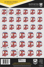 Sydney Roosters Official NRL A4 Gang Team Logo Decal Sheets!