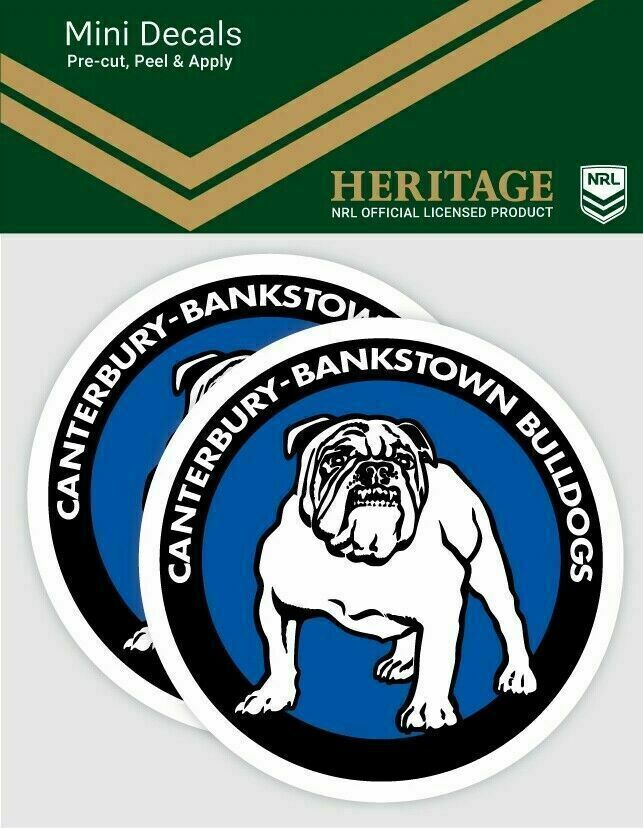 Canterbury Bulldogs NRL iTag UV Car Heritage Logo Mini Decal Sticker (2 Pack)