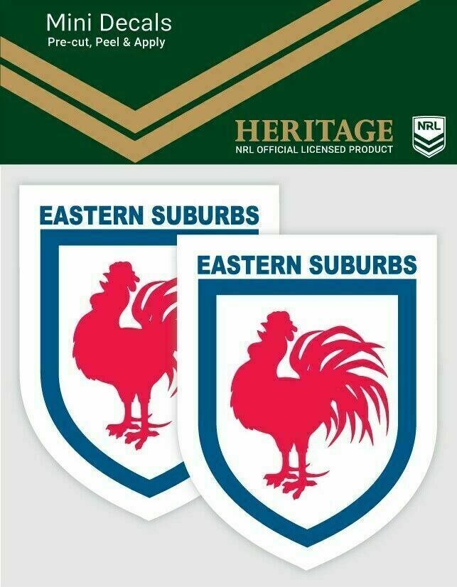 Sydney Roosters NRL iTag UV Car Heritage Logo Mini Decal Sticker (2 Pack)
