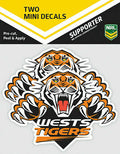 West Tigers Official NRL iTag UV Car Team Logo Mini Decal Sticker (2 Pack)