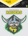 Official Canberra Raiders NRL iTag UV Car See Thru Logo Window Decal Sticker