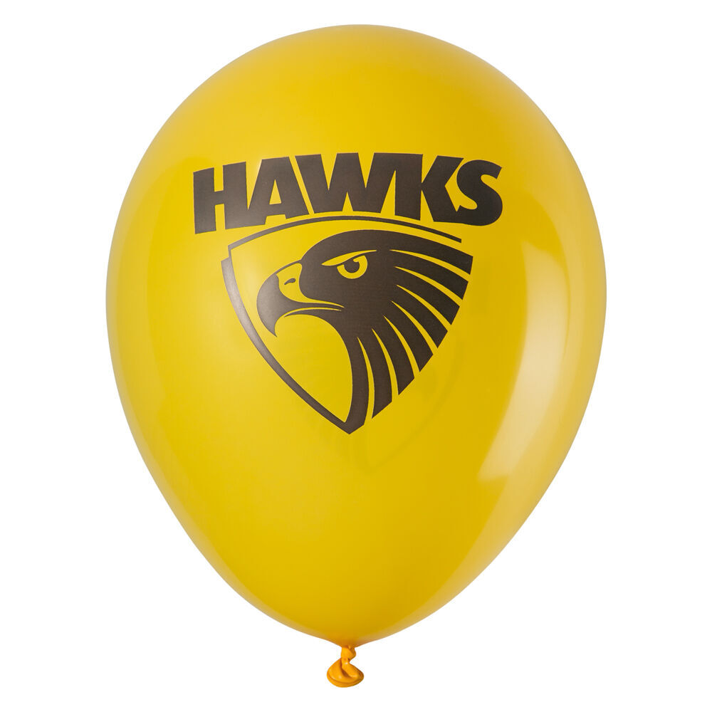 Hawthorn Hawks AFL Grand Party Pack 10 Balloons & 5 Go Hawks Birthday Banners!