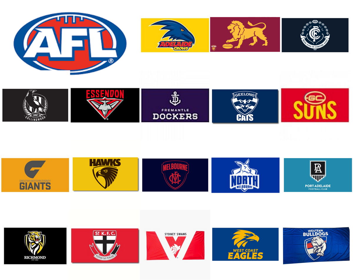 AFL Premium Highest Quality Flag Pole Flags 90cm x 180cm! All Teams Available!