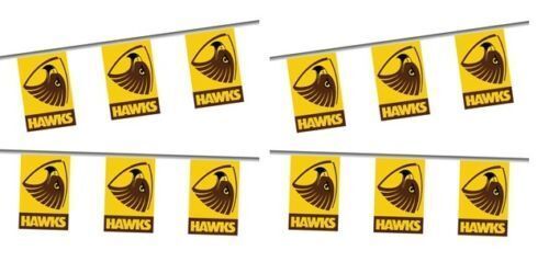 Official AFL Hawthorn Hawks 5m Hanging Flags Bunting Party Decoration Banner