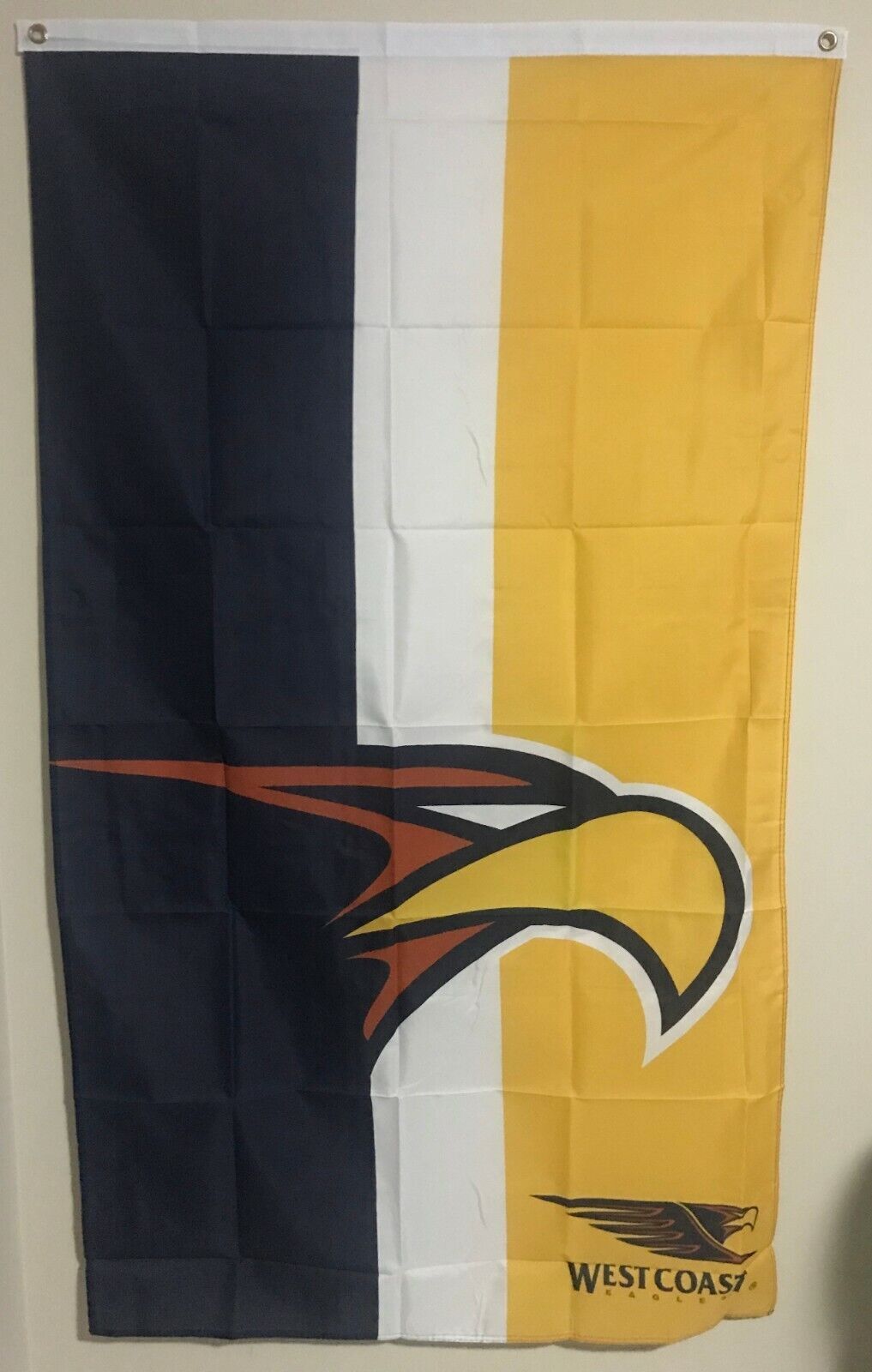 Official AFL West Coast Eagles Supporters Tri Wall Cape Banner Flag 90 x 150 cm