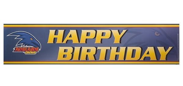 Official AFL Adelaide Crows Happy Birthday Banners Posters x 2
