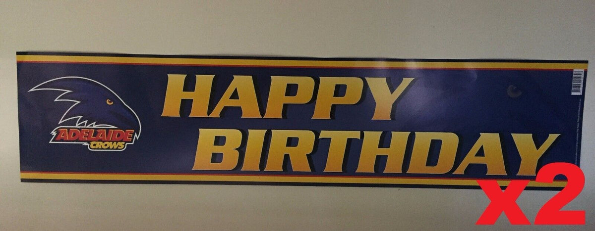 Official AFL Adelaide Crows Happy Birthday Banners Posters x 2