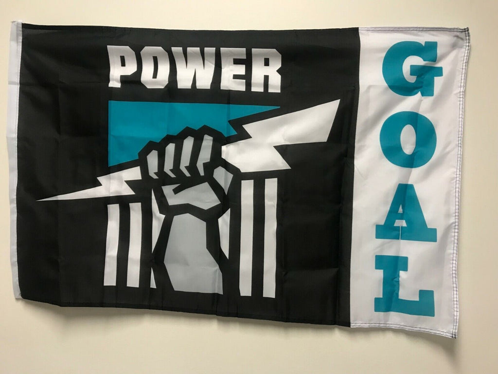 Official AFL Port Adelaide Power Large Goal Flag (NO STICK/FLAG POLE)