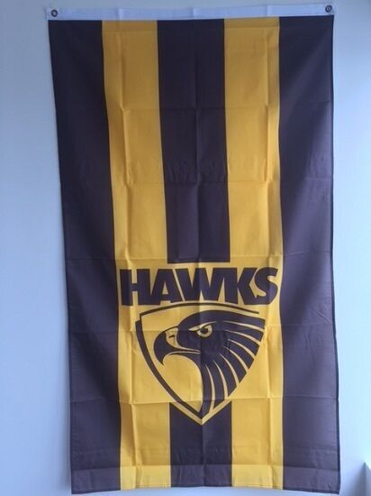 Official AFL Hawthorn Hawks Supporters Wall Cape Banner Flag