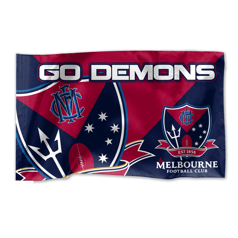 Official AFL Melbourne Demons Game Day Large Flag (NO STICK/FLAG POLE) Style 1