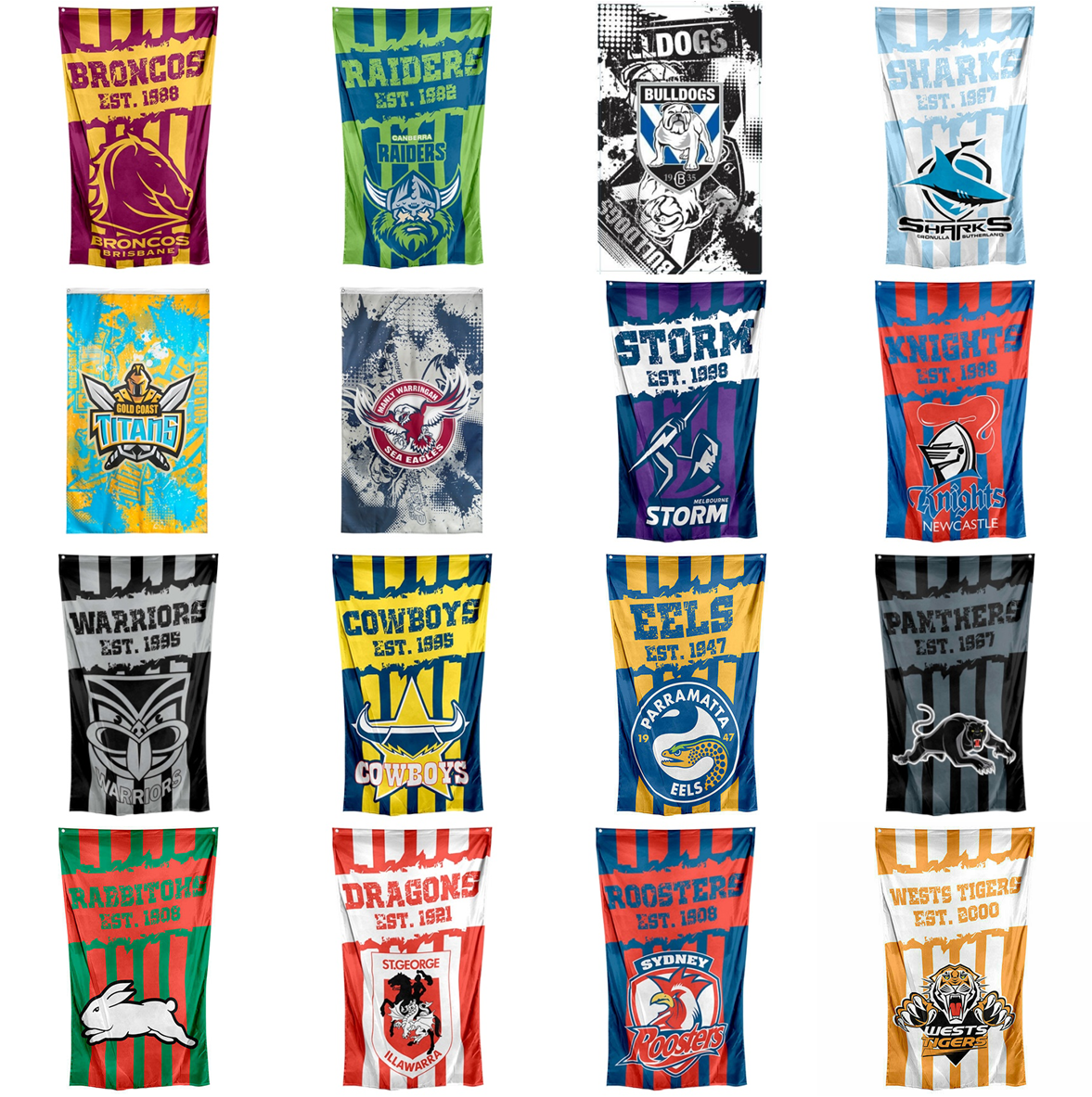 Official NRL Wall Cape Banner Flag 90 cm x 150 cm! All Teams Available!
