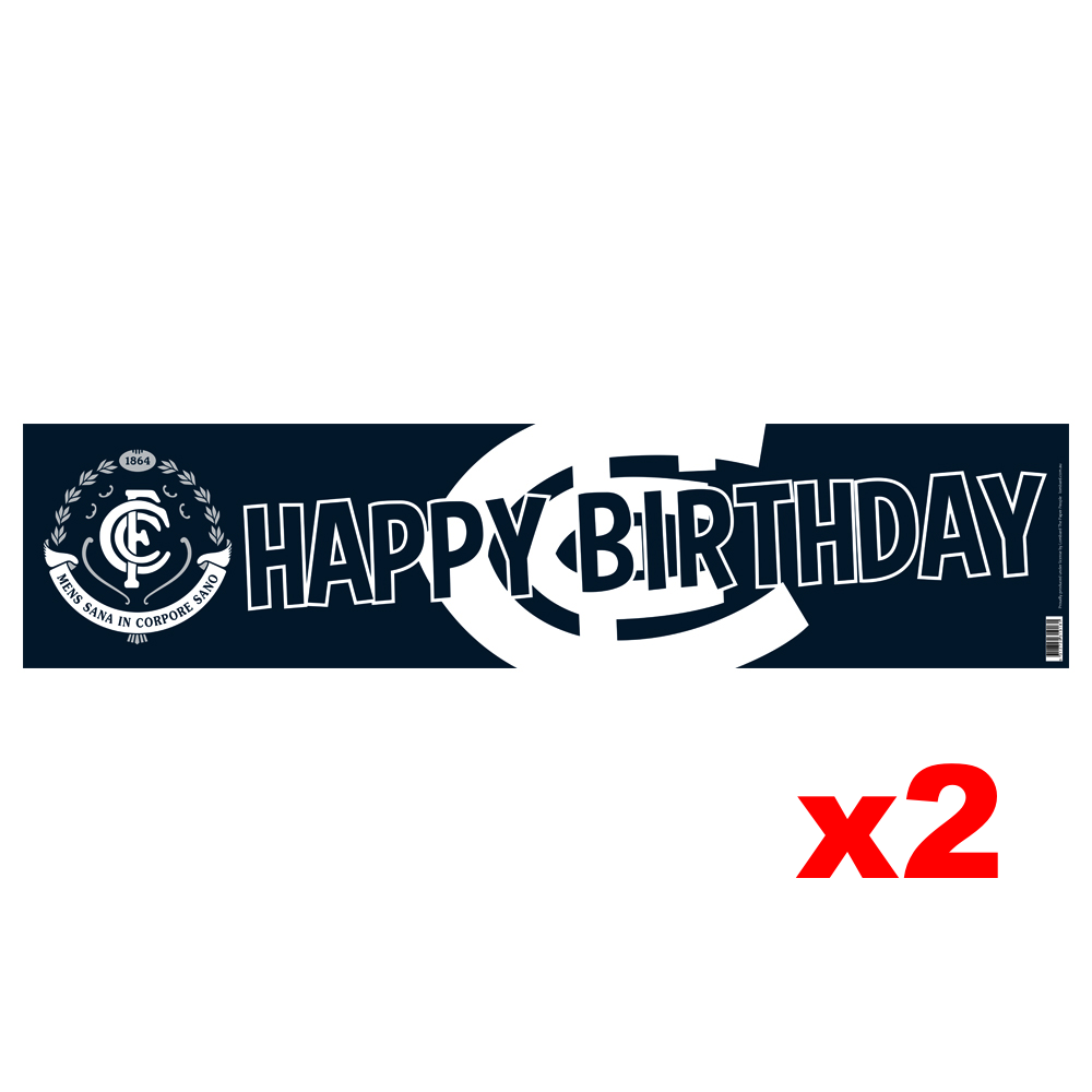 Official AFL Carlton Blues Happy Birthday Banners Posters x 2