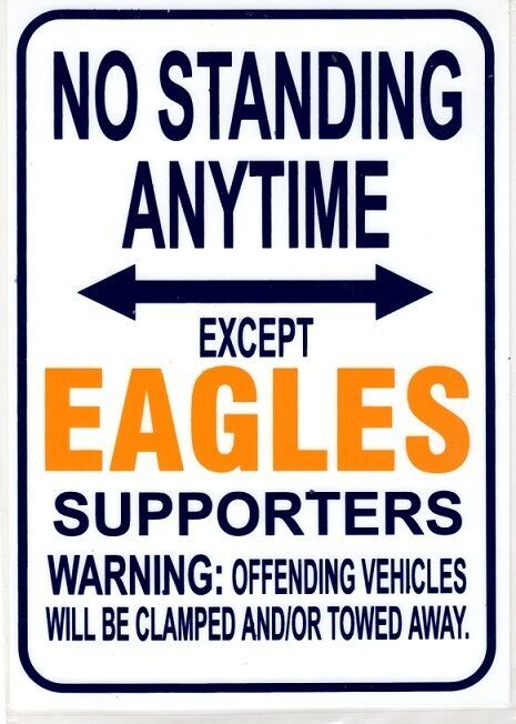 AFL West Coast Eagles No Standing Except Eagles Supporters Sign Poster
