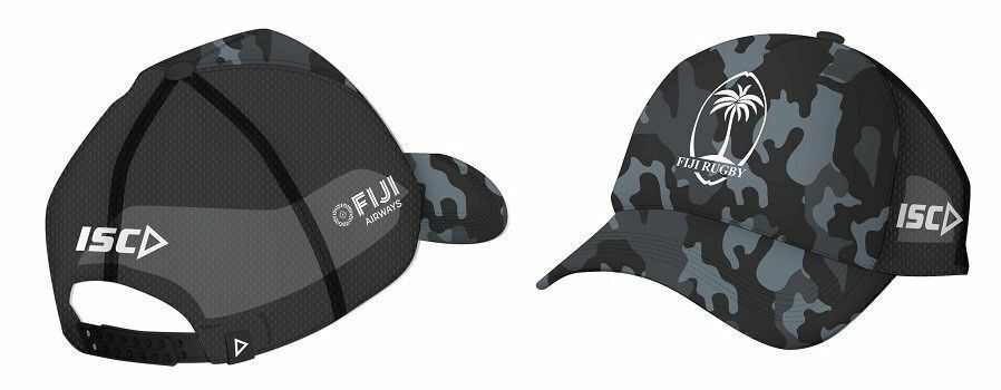 Official Fiji Rugby Union 2018 ISC Black Players Truckers Camo Hat Cap