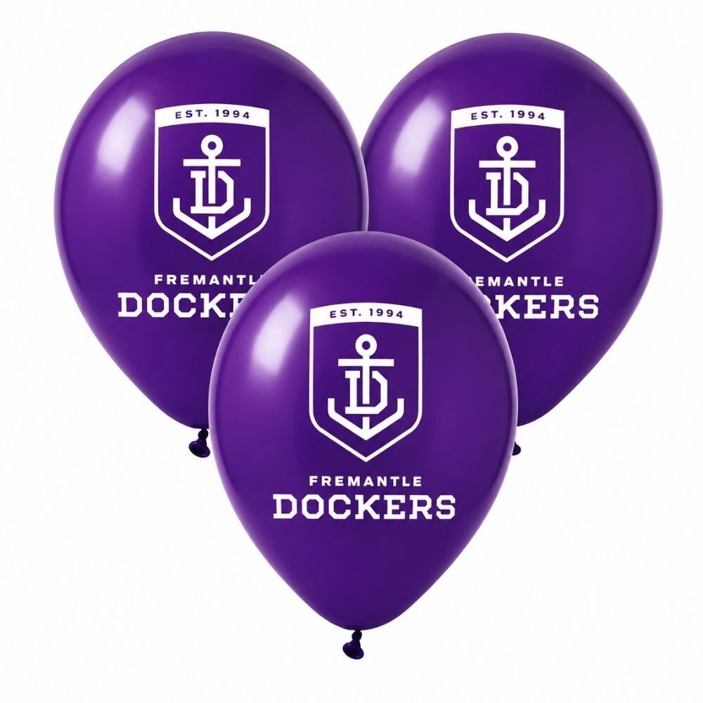 Official AFL Fremantle Dockers Birthday Party Latex Helium Balloons (25 Pack) S2