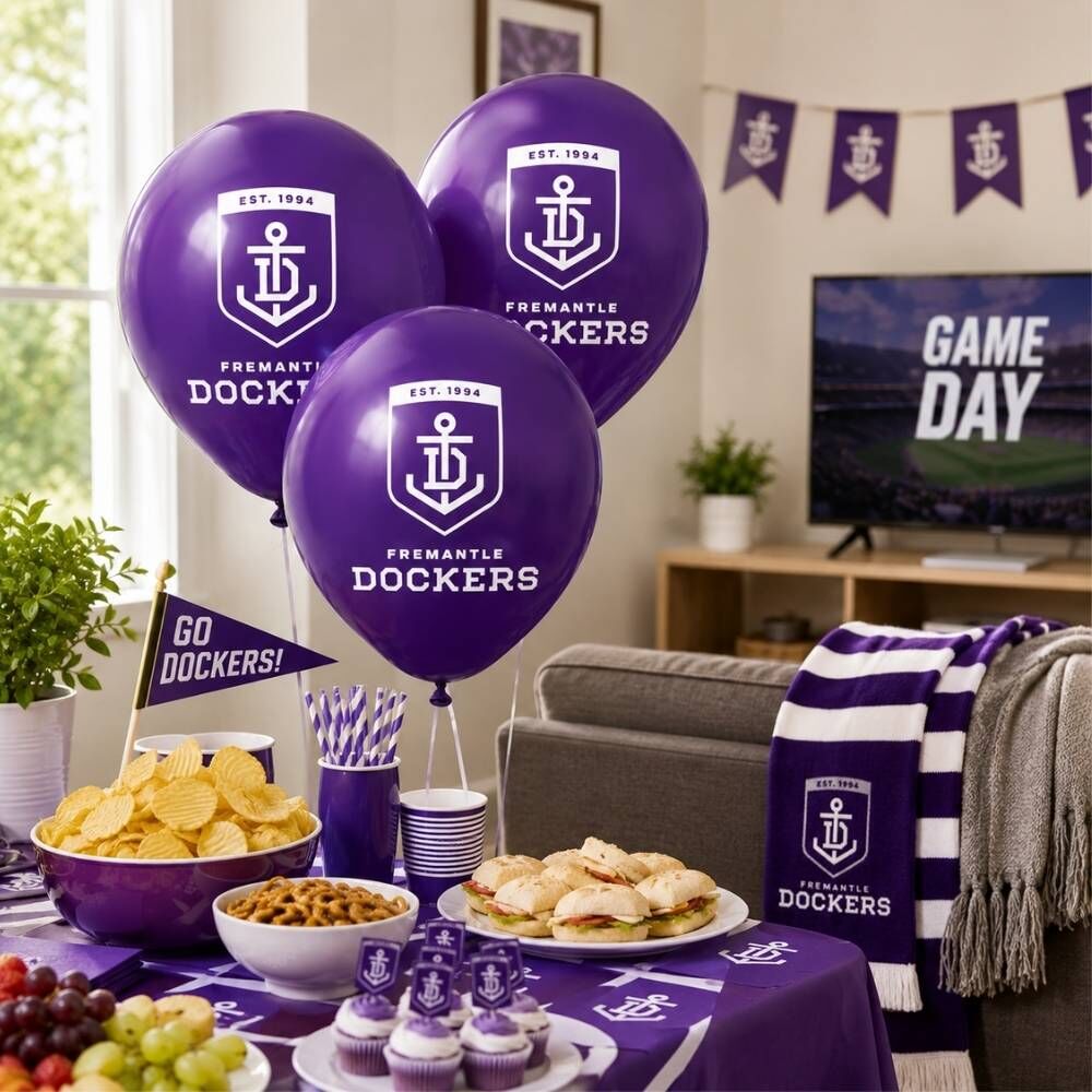 Official AFL Fremantle Dockers Birthday Party Latex Helium Balloons (25 Pack) S2