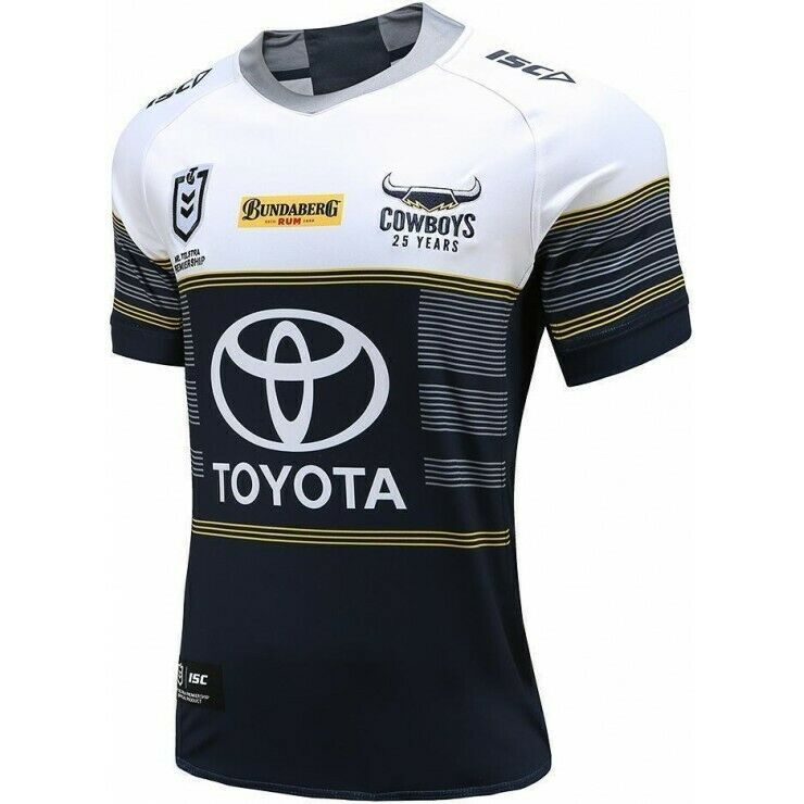 North Queensland Cowboys NRL ISC Away Jersey Mens Sizes S-7XL! T0