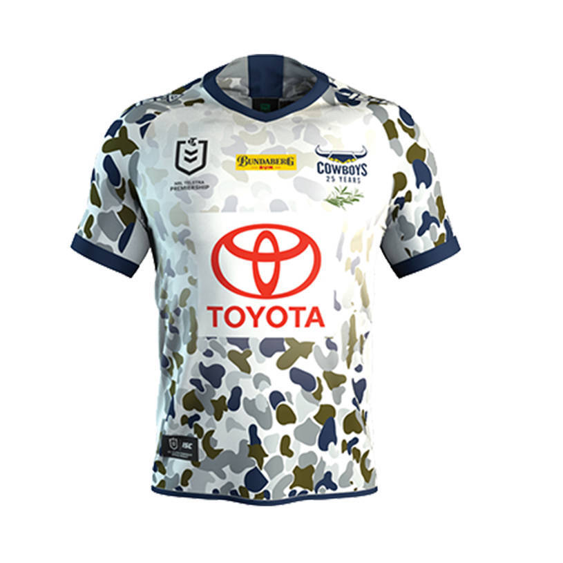 North Queensland Cowboys NRL ISC Defence Anzac Jersey Mens Sizes S-5XL! T0
