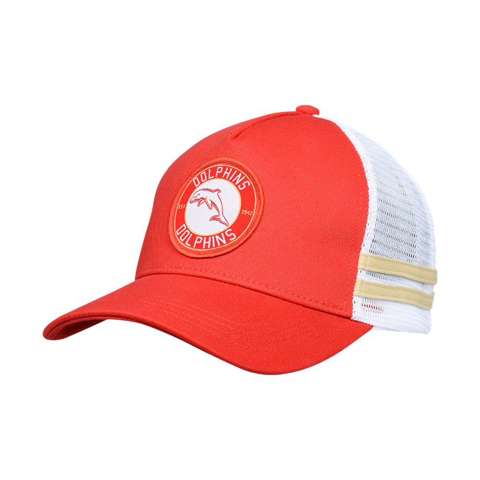 The Dolphins NRL Retro Striped Trucker Cap Hat!