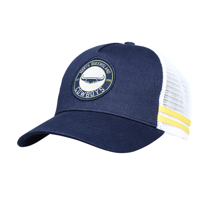 North Queensland Cowboys NRL Retro Striped Trucker Cap Hat!
