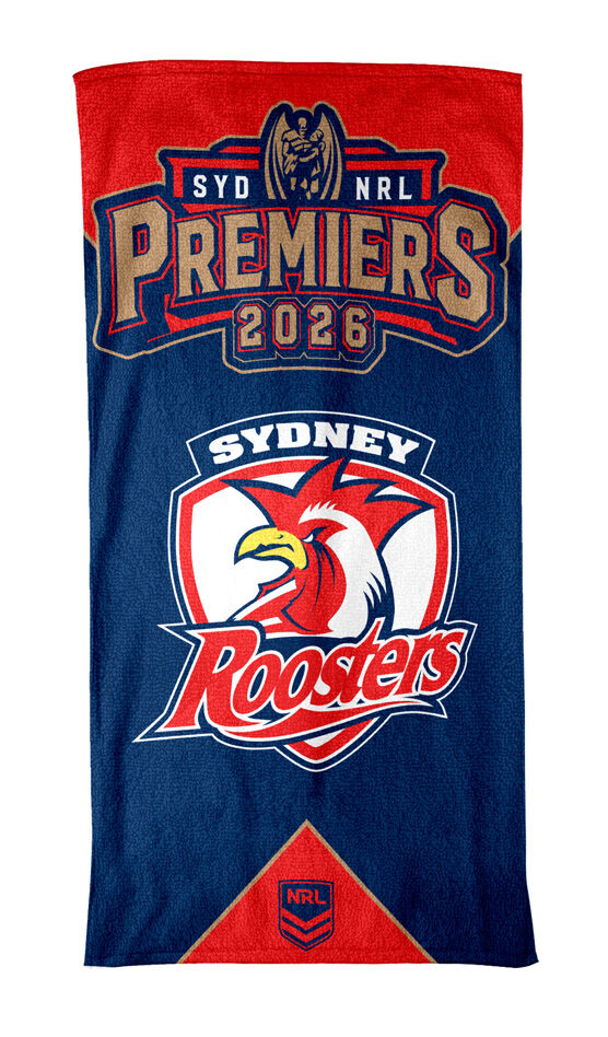 Sydney Roosters NRL Premiers 2026 Gym Pool Beach Towel P2! PRESALE