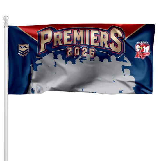 Sydney Roosters NRL Premiers 2026 Team Photo Flag Pole Flag P2! PRESALE