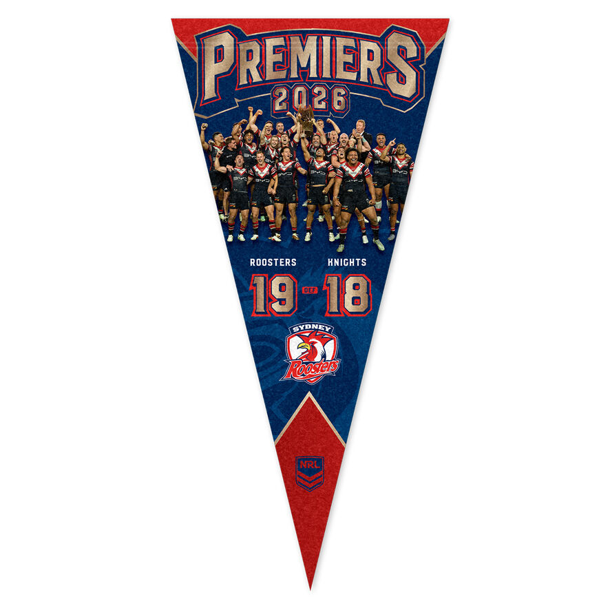 Sydney Roosters NRL Premiers 2026 Team Photo Wall Pennant Flag P2! PRESALE