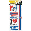 Official NRL Newcastle Knights Temporary Tattoo Sheet Pack