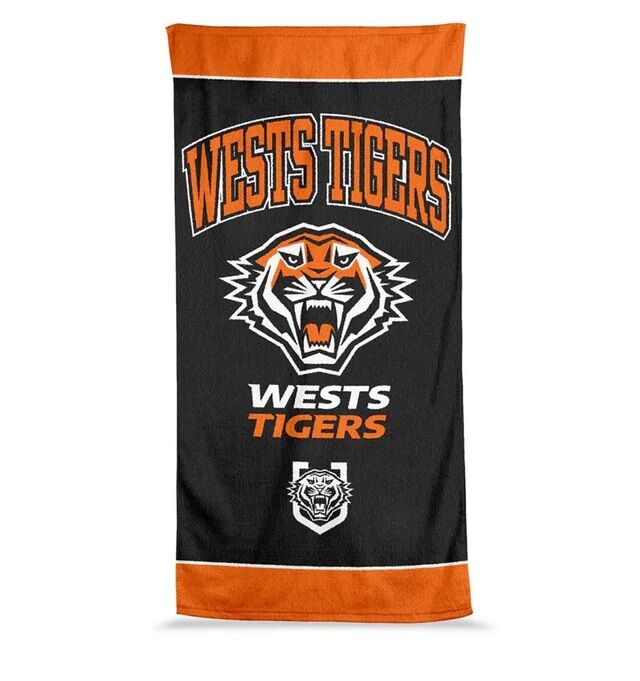 Wests Tigers NRL Jumbo Beach Bath Towel 90cm by 170cm!
