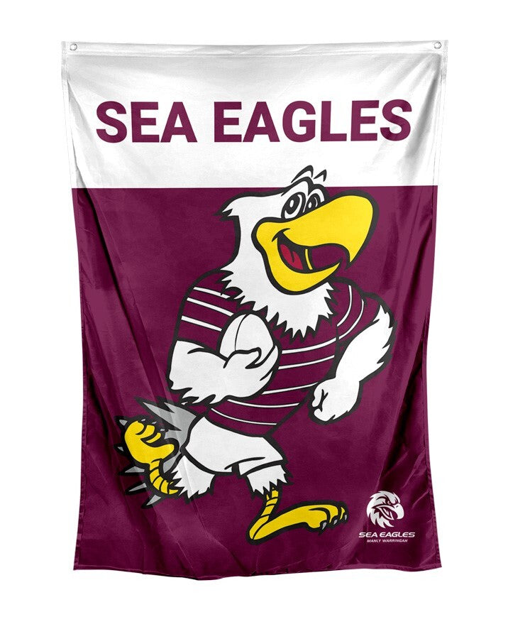 Official NRL Manly Sea Eagles Mascot Wall Cape Flag (70 cm x 100 cm)!